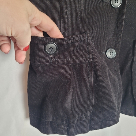 H&M Black Corduroy 2 Button Career Work Office Blazer Women's Size 8 - Picture 2 of 13